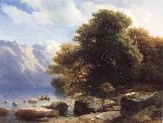 Alexandre Calame THe Lake of Thun oil on canvas